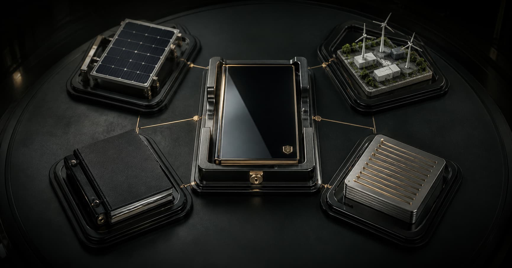 Verified clean energy project records converging into one secure asset passport.